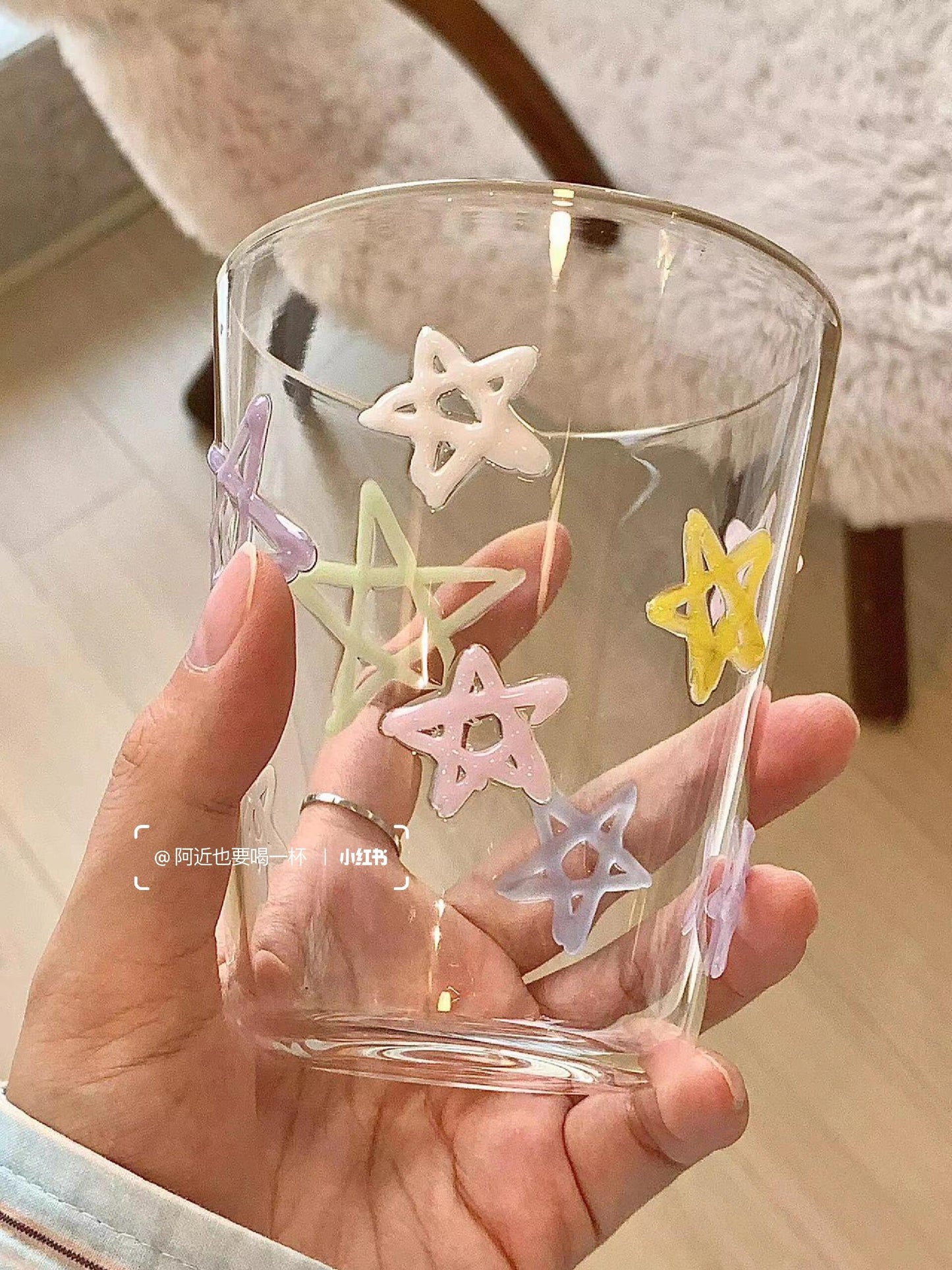 Star glass cup.