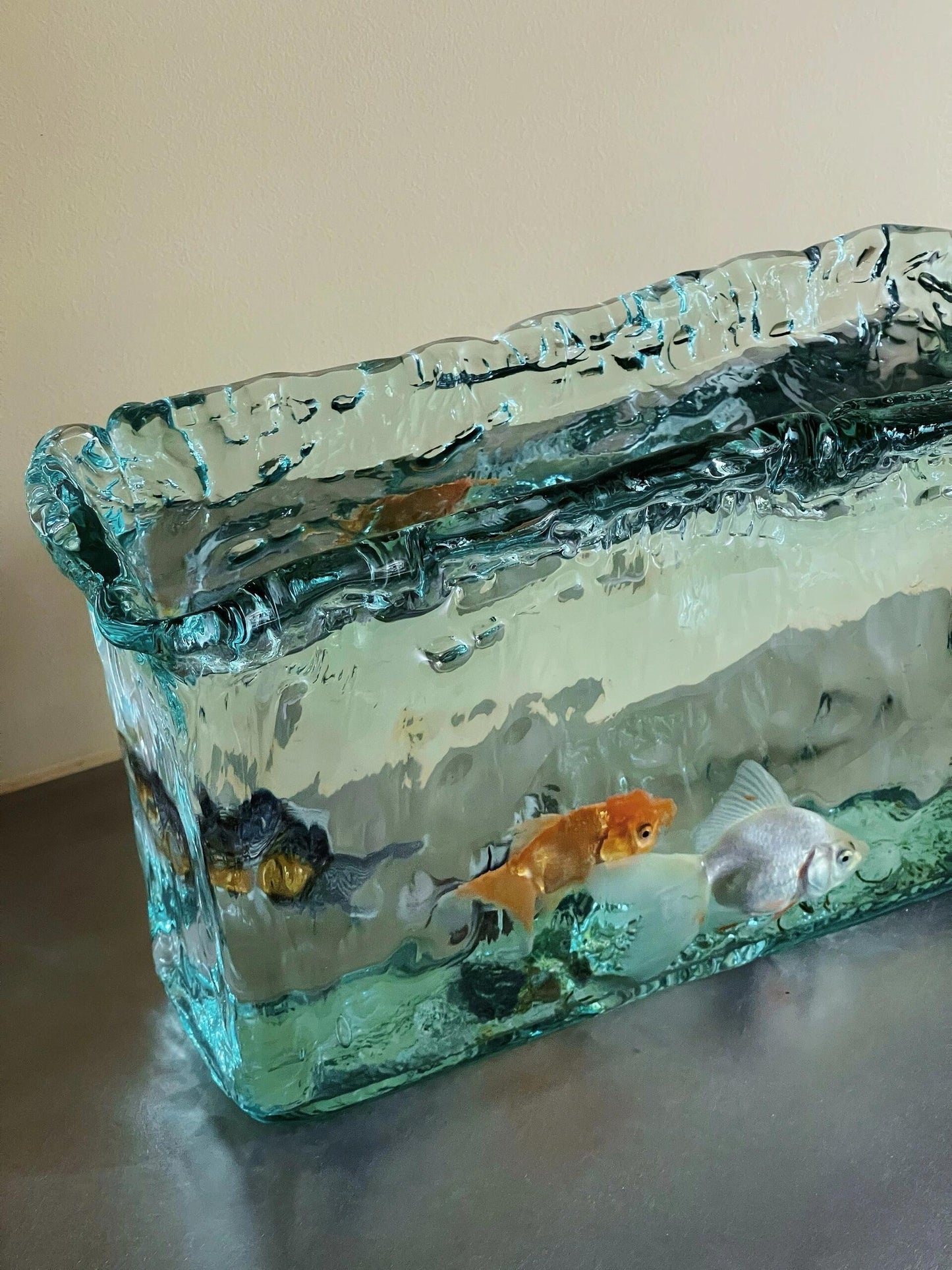 Glass fish tank.